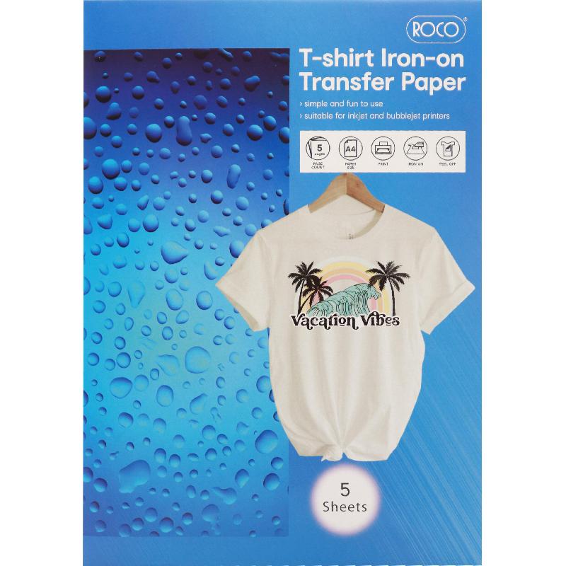Roco Iron-on Transfer Paper, Plain, White, A4, 160 gsm, 5 Sheets