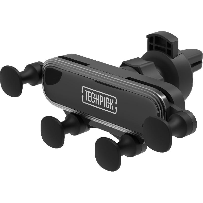 Techpick Slide Fit Car Mount Smartphone Car Accessory, Universal, for Most Devices, Black