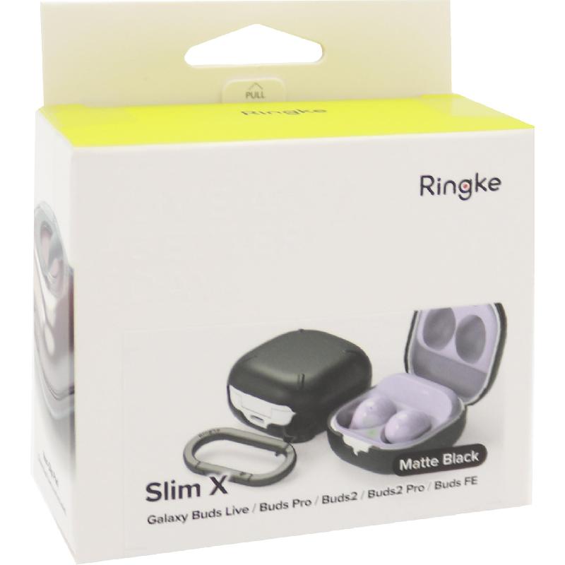 RINGKE Slim X Earbuds Case, for Samsung Galaxy Buds2/Galaxy Buds Pro/Galaxy Buds Live, Black