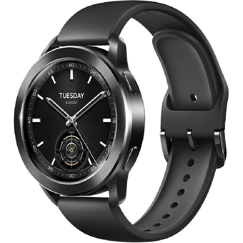 Xiaomi Watch S3 Smartwatch, GPS, 1.43", Black Aluminum Alloy Case, Black Fluororubber Strap, One Size