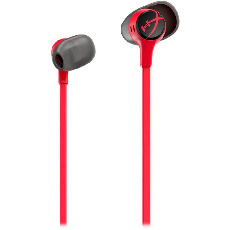 HyperX Cloud II Earbuds, Passive Noise Isolation, Wired, 3.5 mm Connector, In-line Microphone, Red