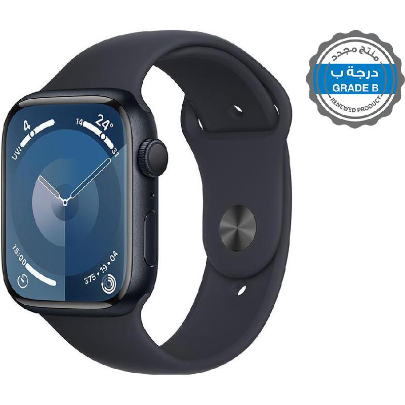 Renewed Grade B Apple Watch Series 9 45, GPS, Midnight Aluminum Case/Midnight Sport Band - S/M