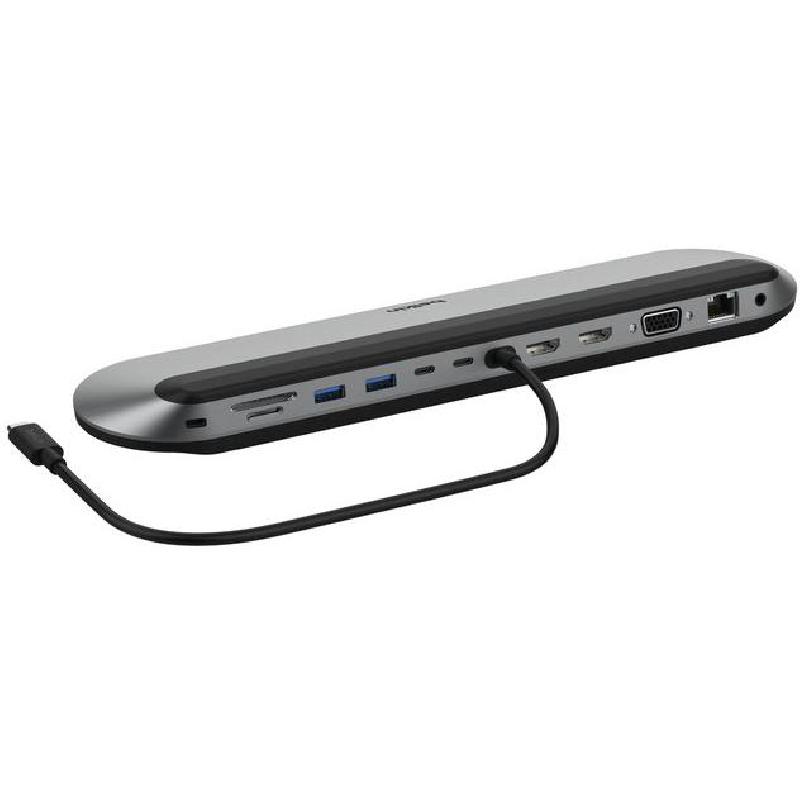 Belkin USB-C 11-in-1 Pro Dock Multi-port Station, USB-C, 11 Port (2X HDMI/2X USB 3.2/2X USB-C 3.2/VGA/RJ-45/Audio (In/Out)/SD/MicroSD, Black