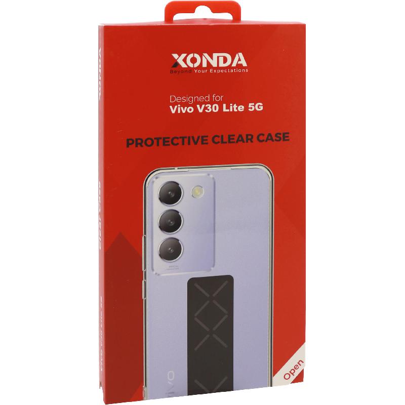 Xonda Back Cover Mobile Case with Strap, for vivo V30 Lite 5G, Clear