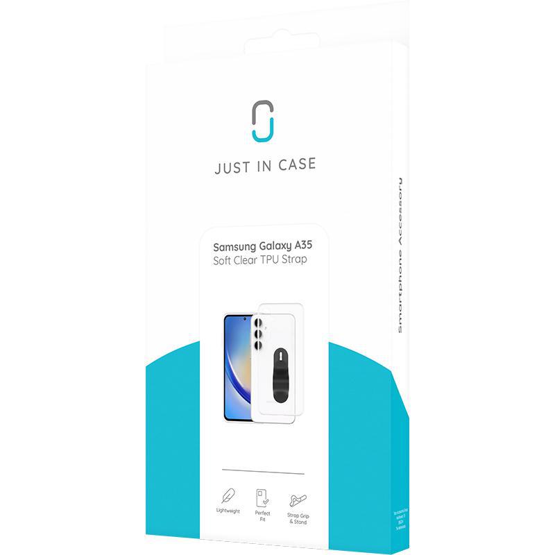 Just in Case Soft Back Cover Mobile Case with Strap, for Samsung Galaxy A35 5G, Clear