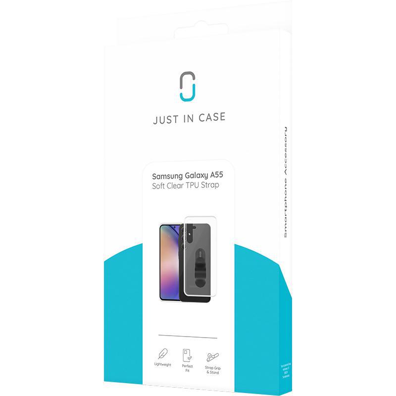 Just in Case Soft Back Cover Mobile Case with Strap, for Samsung Galaxy A55 5G, Clear