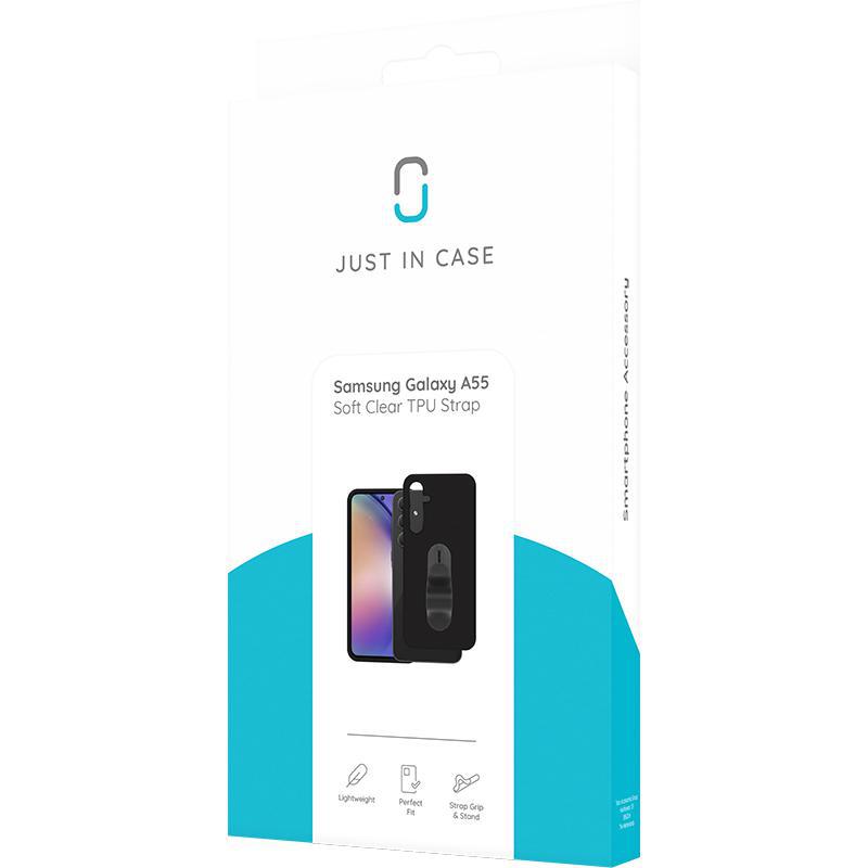Just in Case Soft Back Cover Mobile Case with Strap, for Samsung Galaxy A55 5G, Black