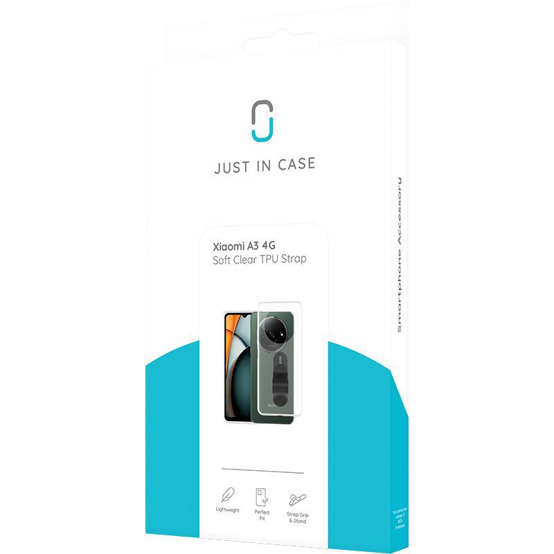 Just in Case Soft Back Cover Mobile Case with Strap, for Xiaomi Redmi A3 4G, Clear