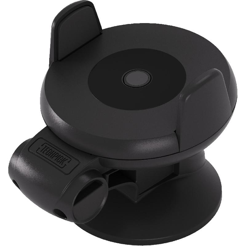 Techpick Car Dash and Windshield Mount Smartphone Car Accessory, Universal, for Most Devices, Black