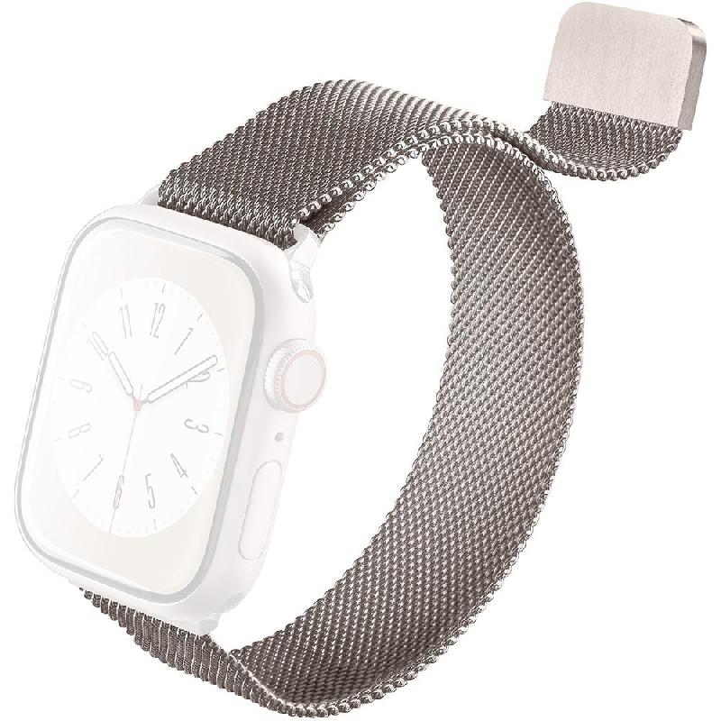 Cellularline Steel Band Wrist Strap, for Watch Ultra 3/Watch Ultra 2/Watch Series 11 46/Watch Series 10 46, Stainless Steel, Champagne