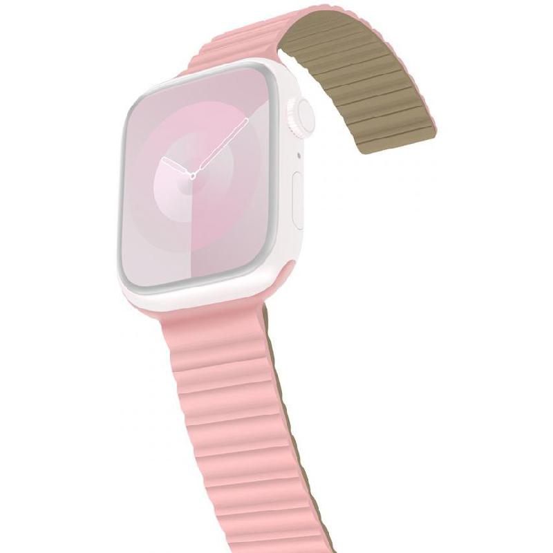 Araree Silicone Link Wrist Strap, for Apple Watch Series 11 42/Watch Series 10 42/Watch Series 9 41/Watch SE 40, Silicone, Pink/Khaki