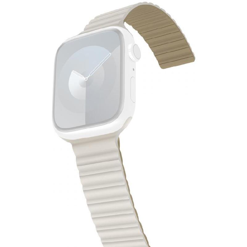 Araree Silicone Link Wrist Strap, for Apple Watch Series 11 42/Watch Series 10 42/Watch Series 9 41/Watch SE 40, Silicone, Warm White/Khaki