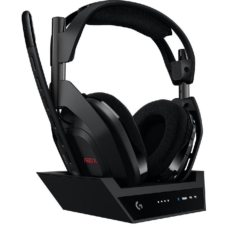 Astro A50 X LIGHTSPEED + Base Station Gaming Headset, Noise Reduction, Bluetooth/Wireless, USB-C, Omnidirectional Microphone, Black