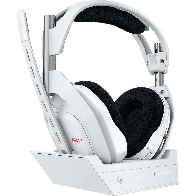 Astro A50 X LIGHTSPEED + Base Station Gaming Headset, Noise Reduction, Bluetooth/Wireless, USB-C, Omnidirectional Microphone, White