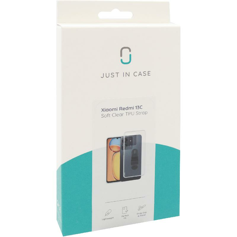 Just in Case Soft TPU Back Cover Mobile Case with Strap, for Xiaomi Redmi 13C, Clear