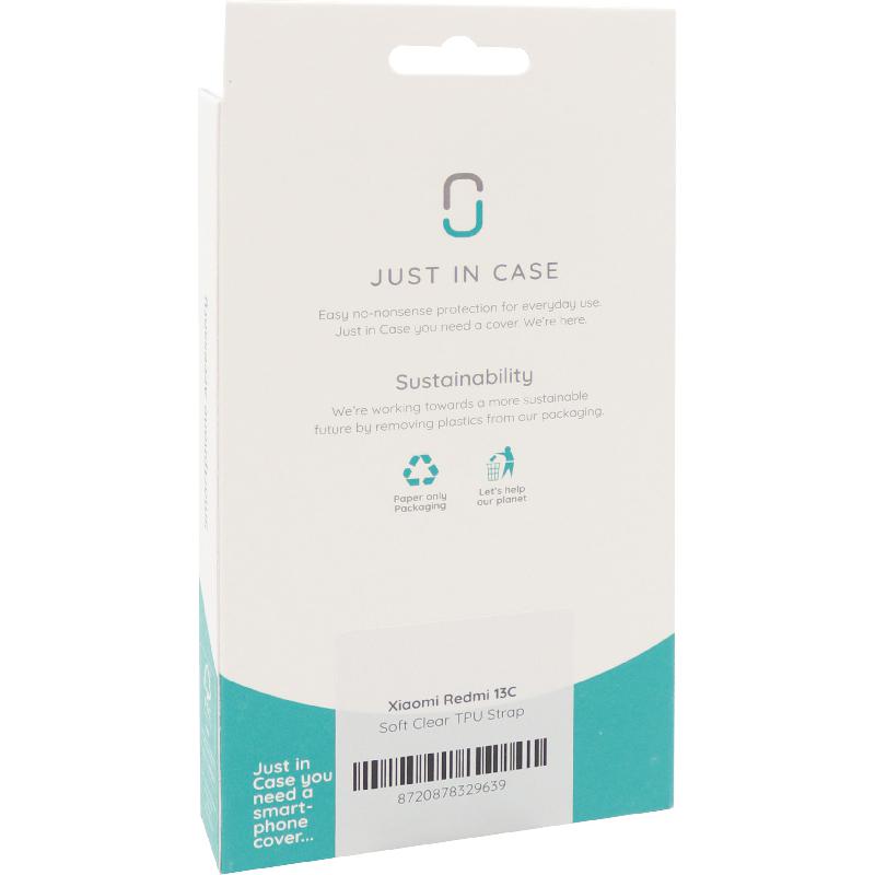 Just in Case Soft TPU Back Cover Mobile Case with Strap, for Xiaomi Redmi 13C, Black — 2