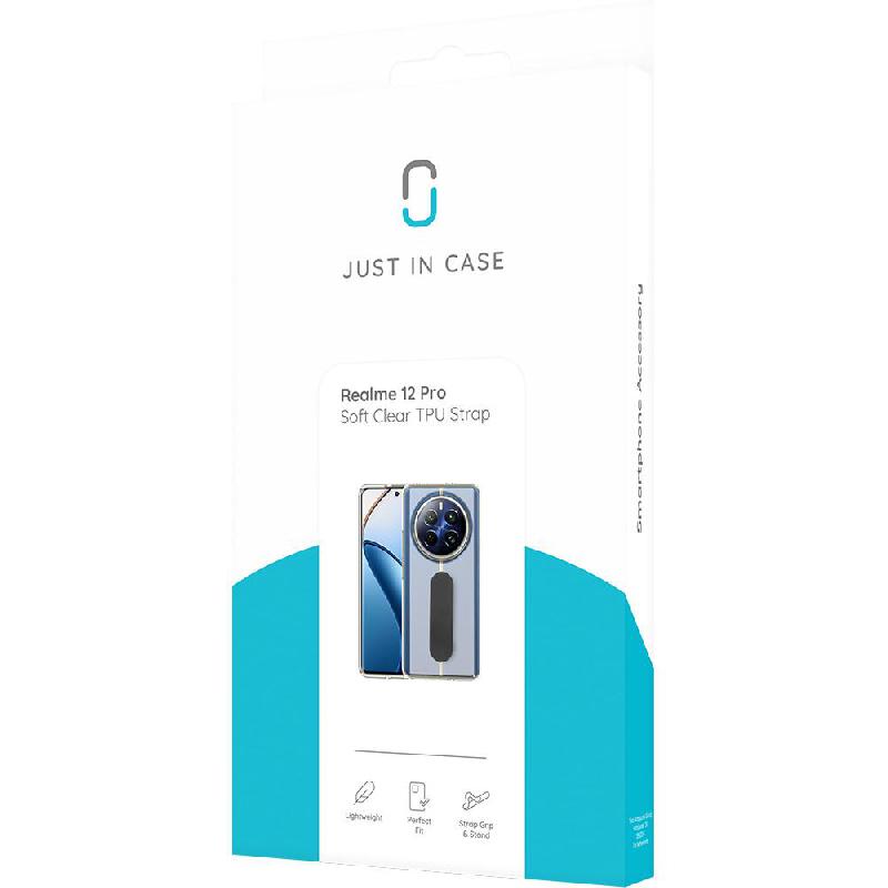 Just in Case Soft TPU Back Cover Mobile Case with Strap, for Realme 12 Pro 5G, Clear — 3