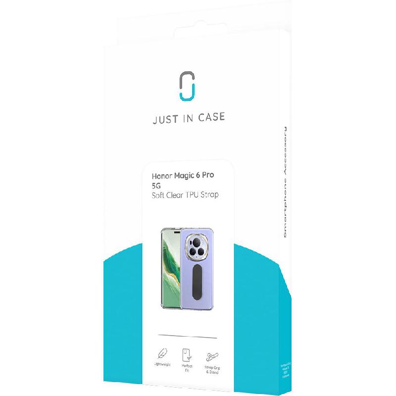 Just in Case Soft TPU Back Cover Mobile Case with Strap, for Honor Magic6 Pro, Clear