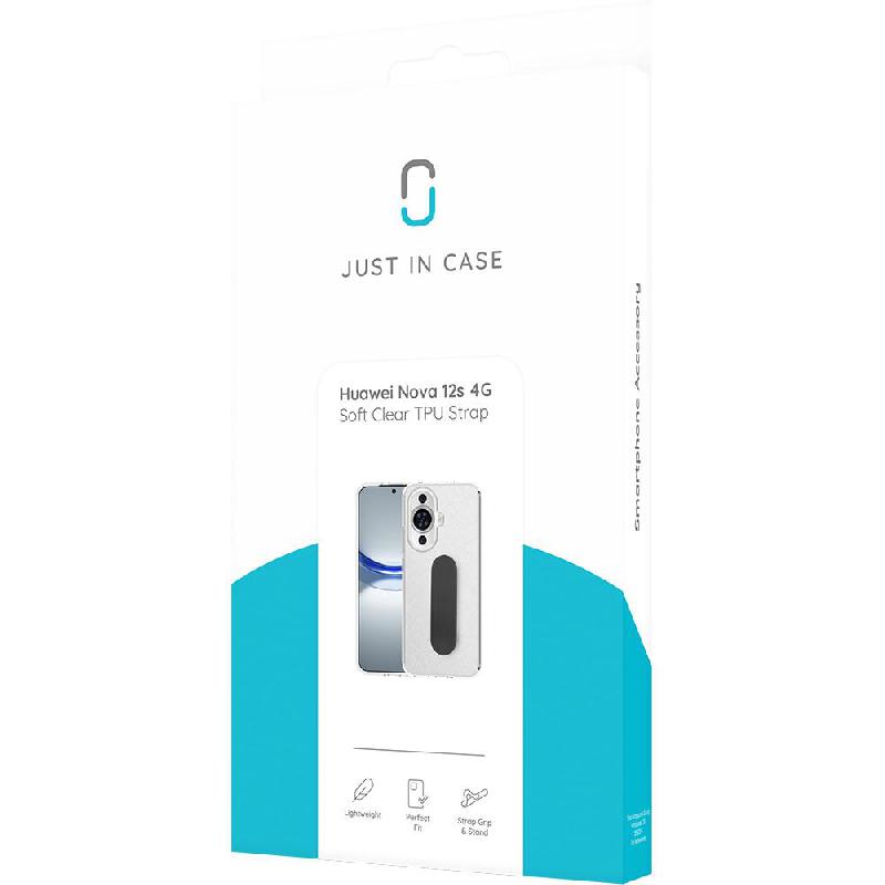 Just in Case Soft TPU Back Cover Mobile Case with Strap, for Huawei nova 12s 4G, Clear