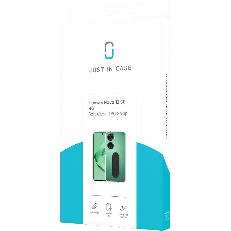 Just in Case Soft TPU Back Cover Mobile Case with Strap, for Huawei nova 12 SE 4G, Clear — 3