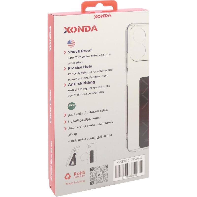 Xonda Back Cover Mobile Case with Strap, for Realme Note 50 4G, Clear — 2