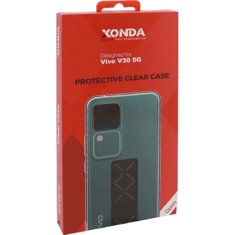 Xonda Back Cover Mobile Case with Strap, for vivo V30 5G, Clear