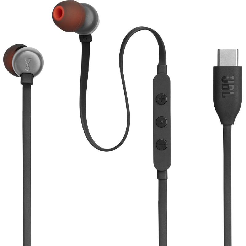 JBL Tune 310C In-Ear Earphones, Wired, USB-C, In-line Microphone, Black