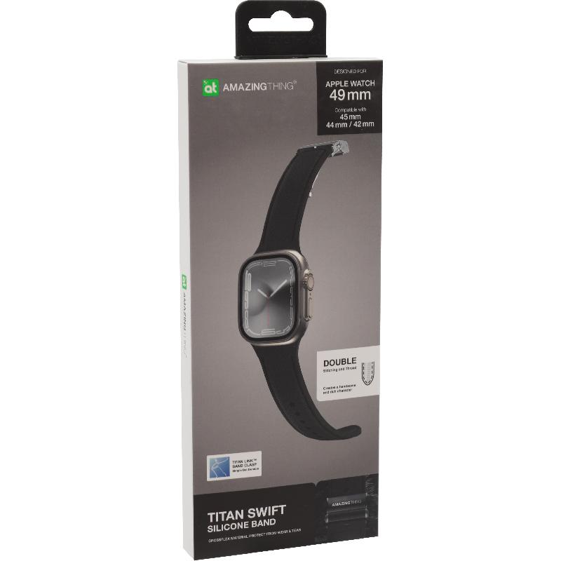 Amazing Thing Smoothie Sport Mag Wrist Strap, for Watch Ultra 3/Watch Ultra 2/Watch Series 11 46/Watch Series 10 46, Premium Liquid Silicone, Black