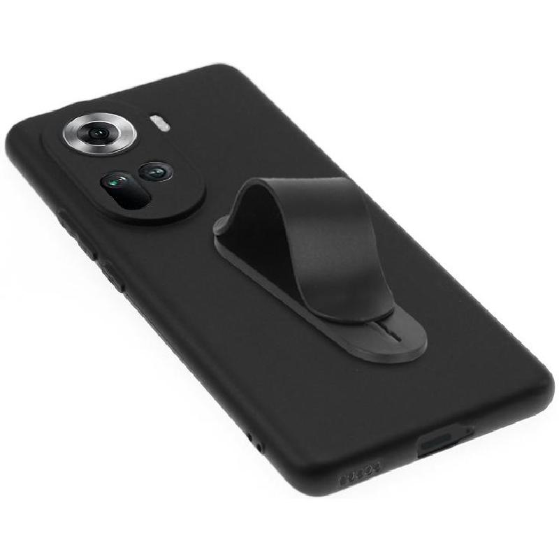 Just in Case Soft TPU Back Cover Mobile Case with Strap, for OPPO Reno11 5G, Black — 2