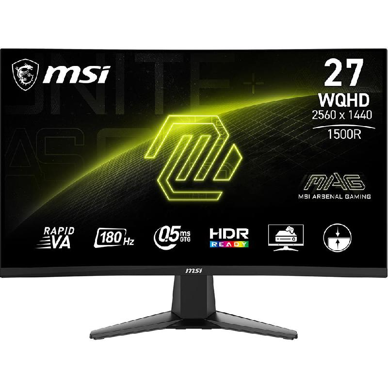MSI MAG 27CQ6F 27" Gaming Monitor, LED, LED, 180 Hz, 0.5ms (GtG), Black/Silver