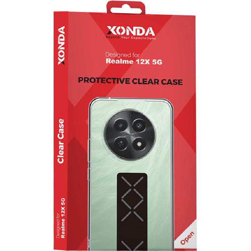 Xonda Back Cover Mobile Case with Strap, for Realme 12X 5G, Clear — 2