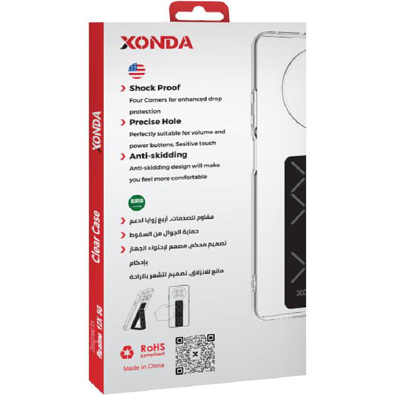 Xonda Back Cover Mobile Case with Strap, for Realme 12X 5G, Clear — 3