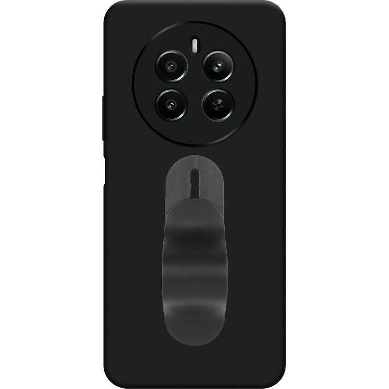 Just in Case Soft TPU Back Cover Mobile Case with Strap, for Realme 12+ 5G, Black — 2