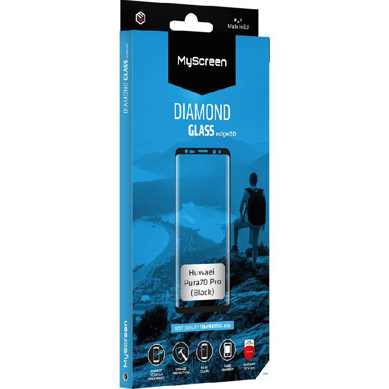 MyScreenPROTECTOR DIAMOND GLASS edge3D Smartphone Screen Protector, for Huawei Pura 70 Pro, 3D, Black