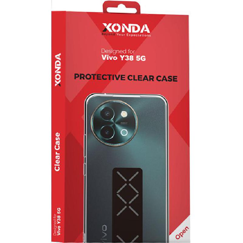 Xonda Back Cover Mobile Case with Strap, for vivo Y38 5G, Clear — 2
