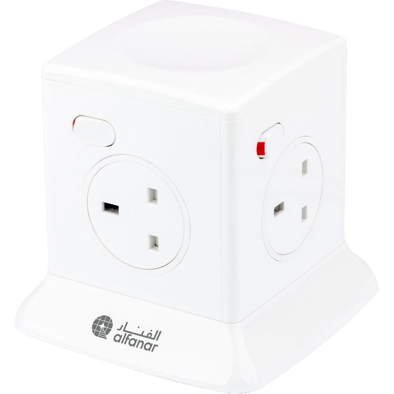 ALFANAR Power Extension, 4 Outlet, 2.50 m ( 8.20 ft )