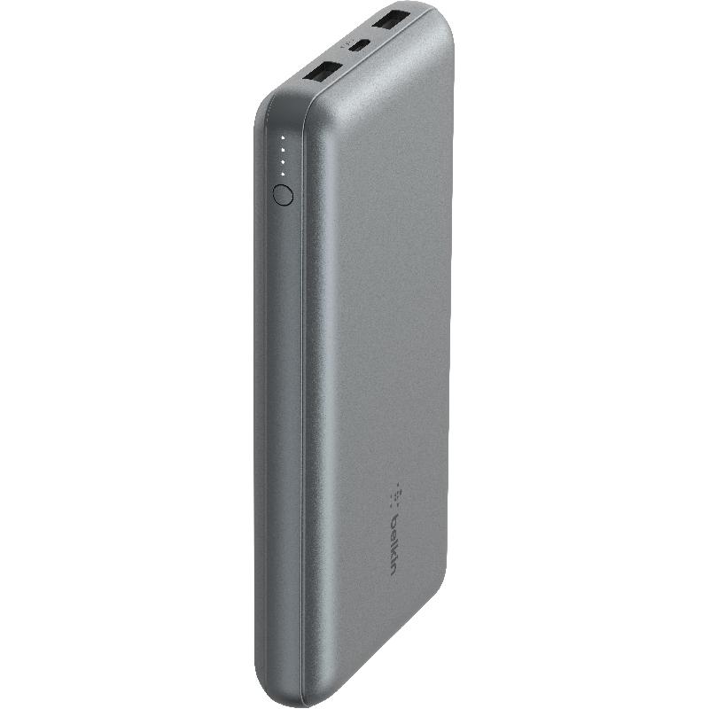 Belkin BoostCharge Power Bank 20K, Fast Battery Charging, 20000 mAh, 3 USB (1X USB-C/2X USB), Grey