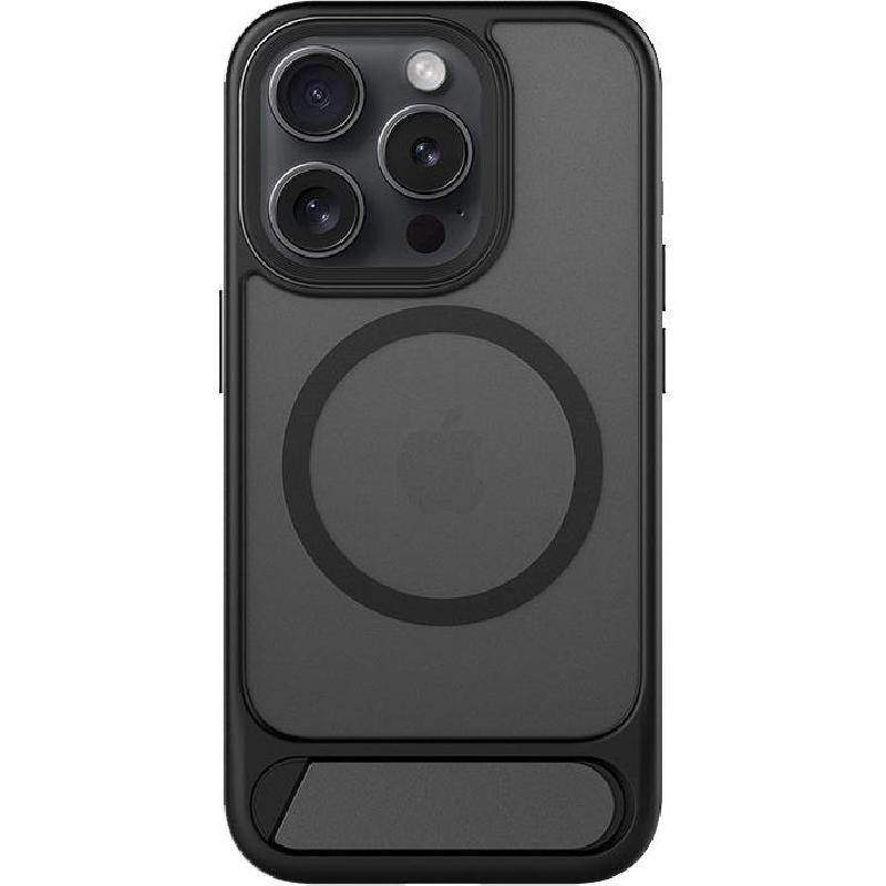 Alot SHOCKPROOF Back Cover Mobile Case with Stand, for iPhone 15 Pro, Black