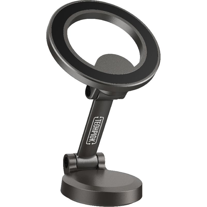 Techpick Magnetic 360 Degrees Adjustable Car Mount Smartphone Car Accessory, Universal, for Most Devices, Space Grey