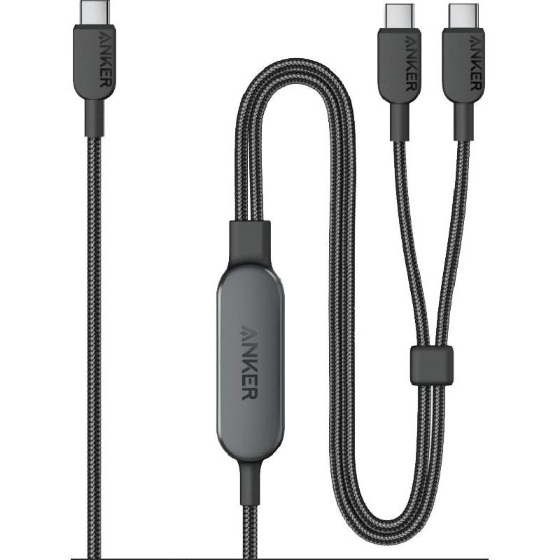 Anker 2-in-1 USB-C to USB-C Sync & Charge Cable, 4.00 ft ( 1.22 m ), Black