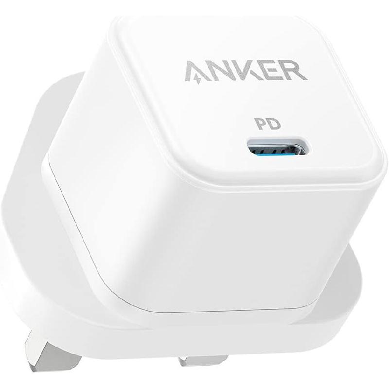 Anker PowerPort III 20W Cube Ultra-Compact Portable Charger, Fast Battery Charging, 20 Watts, Single USB-C, White