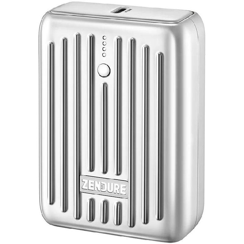ZENDURE SuperMini 20 Compact 10000mAh Powerbank with 20W PD, PD Fast Charging, 10000 mAh, Dual USB (1X USB/1X USB-C), Silver