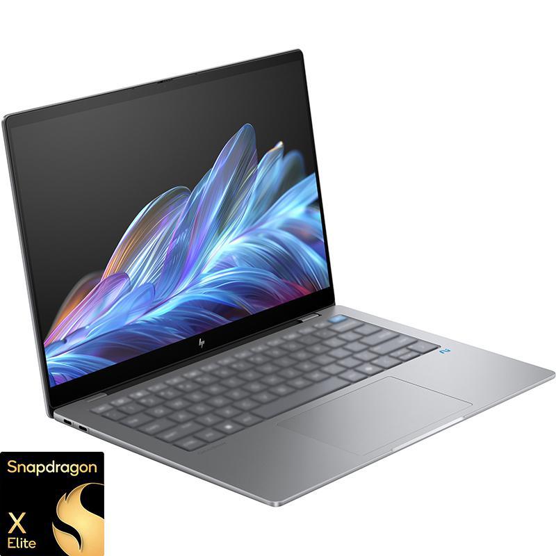 HP OmniBook X Laptop, AI with CoPilot+, 14", Snapdragon X Elite, 16 GB RAM, 1 TB M.2 NVMe PCIe 4.0 SSD, Windows 11 (with Windows 11 Copilot), Integrated Qualcomm