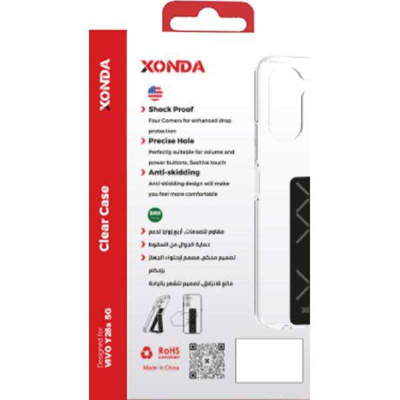 Xonda Back Cover Mobile Case with Strap, for vivo Y28s 5G, Clear — 2
