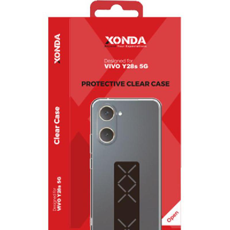 Xonda Back Cover Mobile Case with Strap, for vivo Y28s 5G, Clear