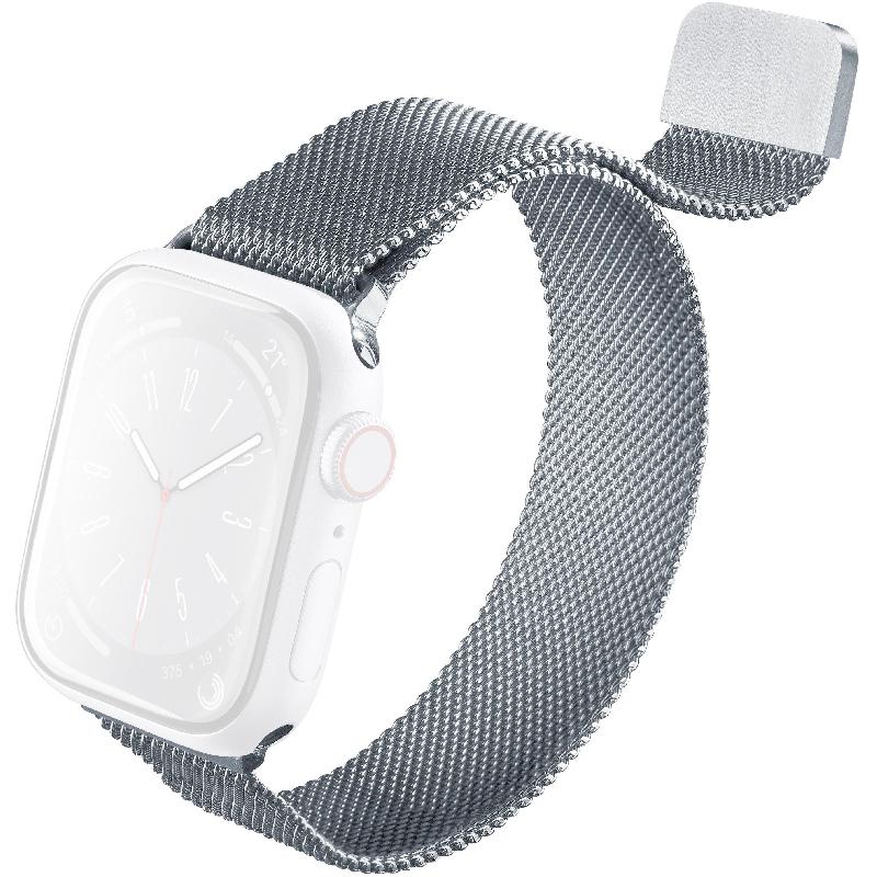 Cellularline Steel Band Wrist Strap, for Apple Watch Series 11 42/Watch Series 10 42/Watch Series 9 41/Watch SE 40, Stainless Steel, Silver