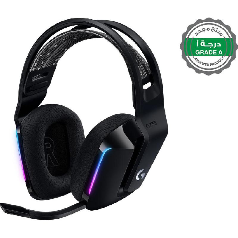 Renewed Grade A Logitech G733 LIGHTSPEED Gaming Headset, Wireless, USB, Detachable Microphone, Black