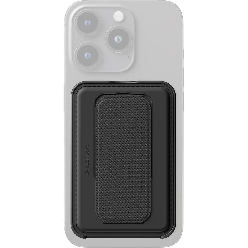 Amazing Thing Glamour Link MagSafe Hover Stand MagSafe Grip & Wallet, Universal, for Smartphone with MagSafe, Black