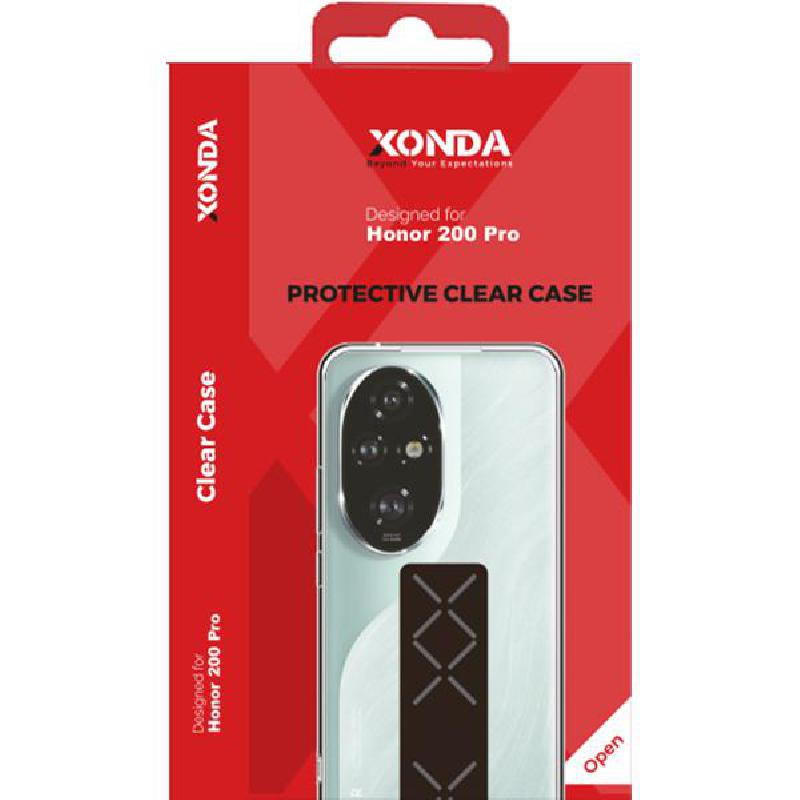Xonda Back Cover Mobile Case with Strap, for Honor 200 Pro 5G, Clear