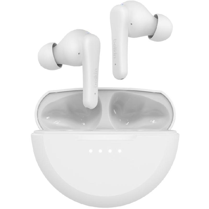 Belkin SoundForm Rhythm Earbuds, Bluetooth, USB (Charging), Built-in Microphone, White